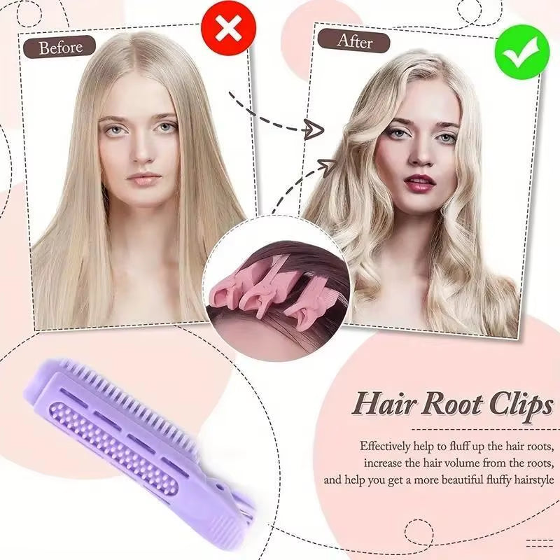 8 PCS Seamless Hair Styling Clips for Fluffy Bangs & Curls - Perfect for Effortless Volume!