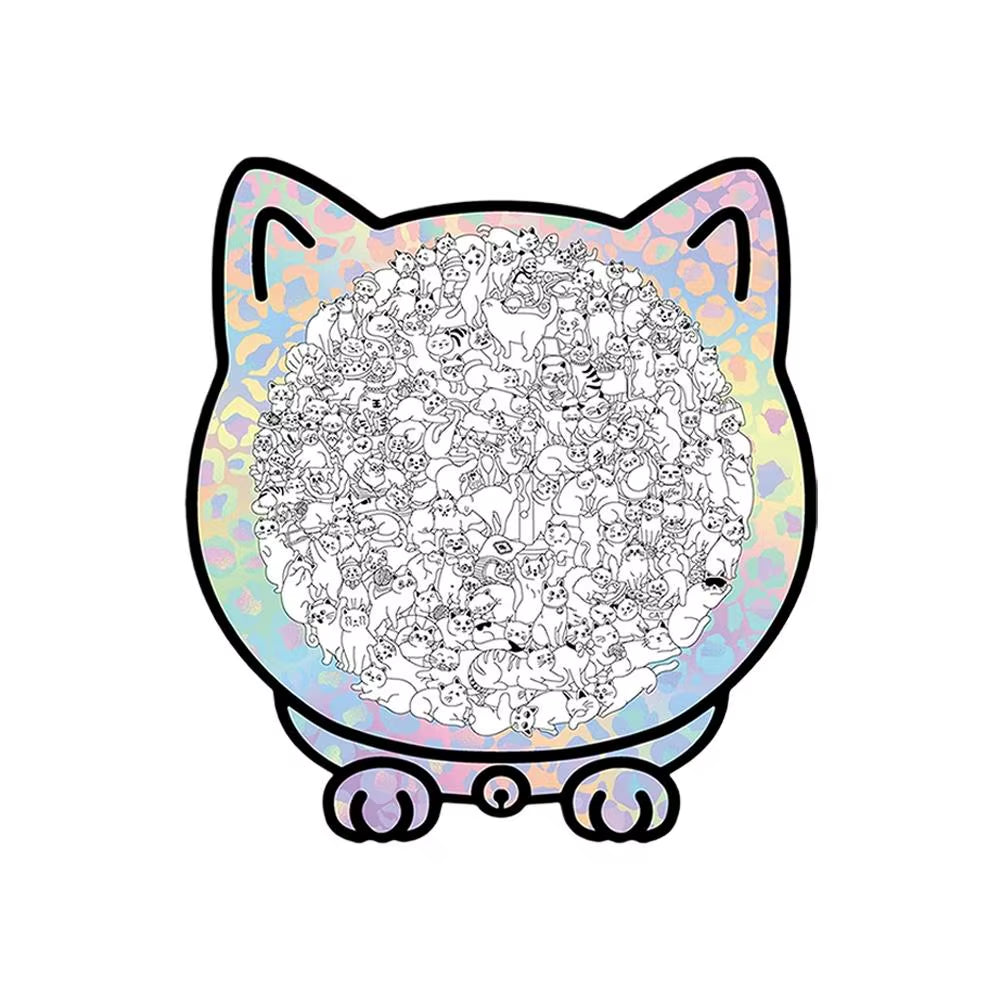 135Pcs Cat-Shaped Wooden Puzzle - Perfect Stress Relief Gift for Cat Lovers & Puzzle Collectors!